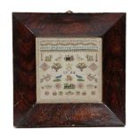 A MINIATURE GEORGE III NEEDLEWORK SAMPLER POSSIBLY SCOTTISH, DATED '1798' worked with polychrome