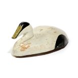 A CANADIAN PAINTED PINE EIDER DRAKE DUCK DECOY ATTRIBUTED TO LESLIE BURT, SPYRBACK BAY NOVA