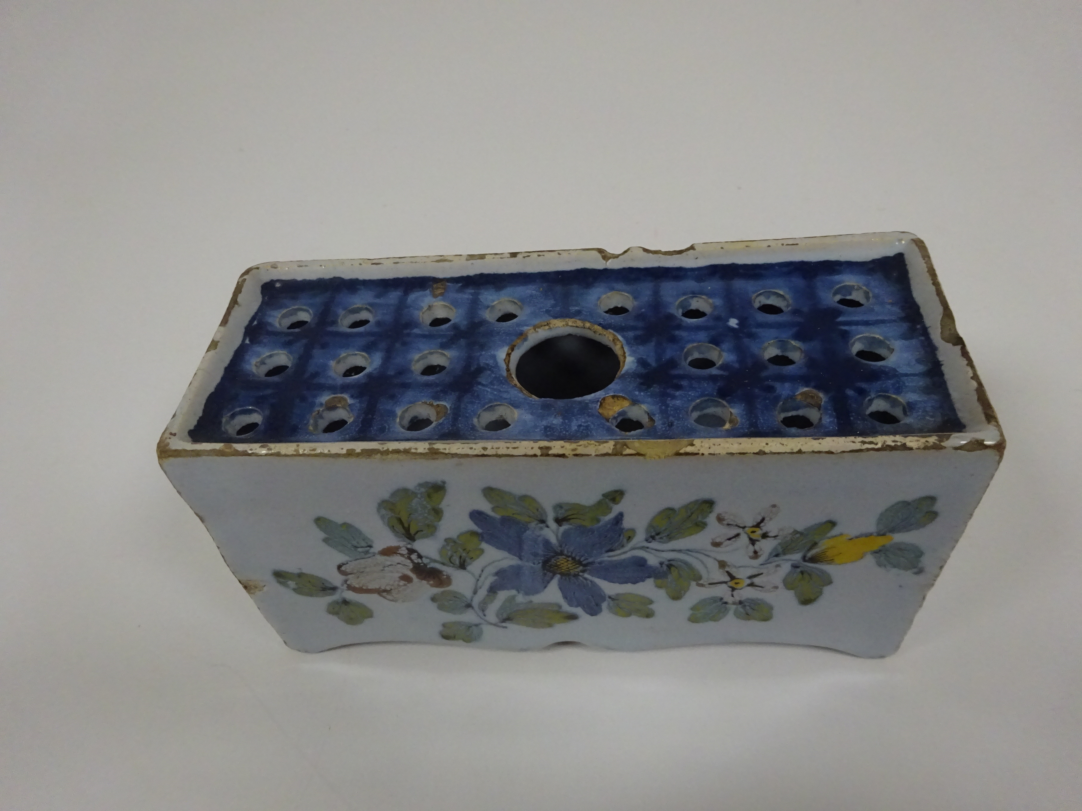 A PAIR OF DELFTWARE POTTERY POLYCHROME FLOWER BRICKS ATTRIBUTED TO LIVERPOOL, C.1760 painted in - Image 14 of 15