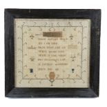 A NEEDLEWORK TEMPERANCE SAMPLER ANONYMOUS, EARLY 19TH CENTURY worked with polychrome silk floss on a