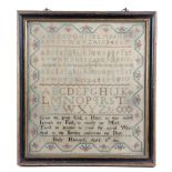 TWO NEEDLEWORK SCHOOL SAMPLERS BY EMILY AND FRANCES MARGARET HAYWARD both worked with polychrome