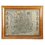 'THE KINGDOME OF ENGLAND' BY JOHN SPEED (1552-1629) a hand-coloured map engraved by Abraham Goos,