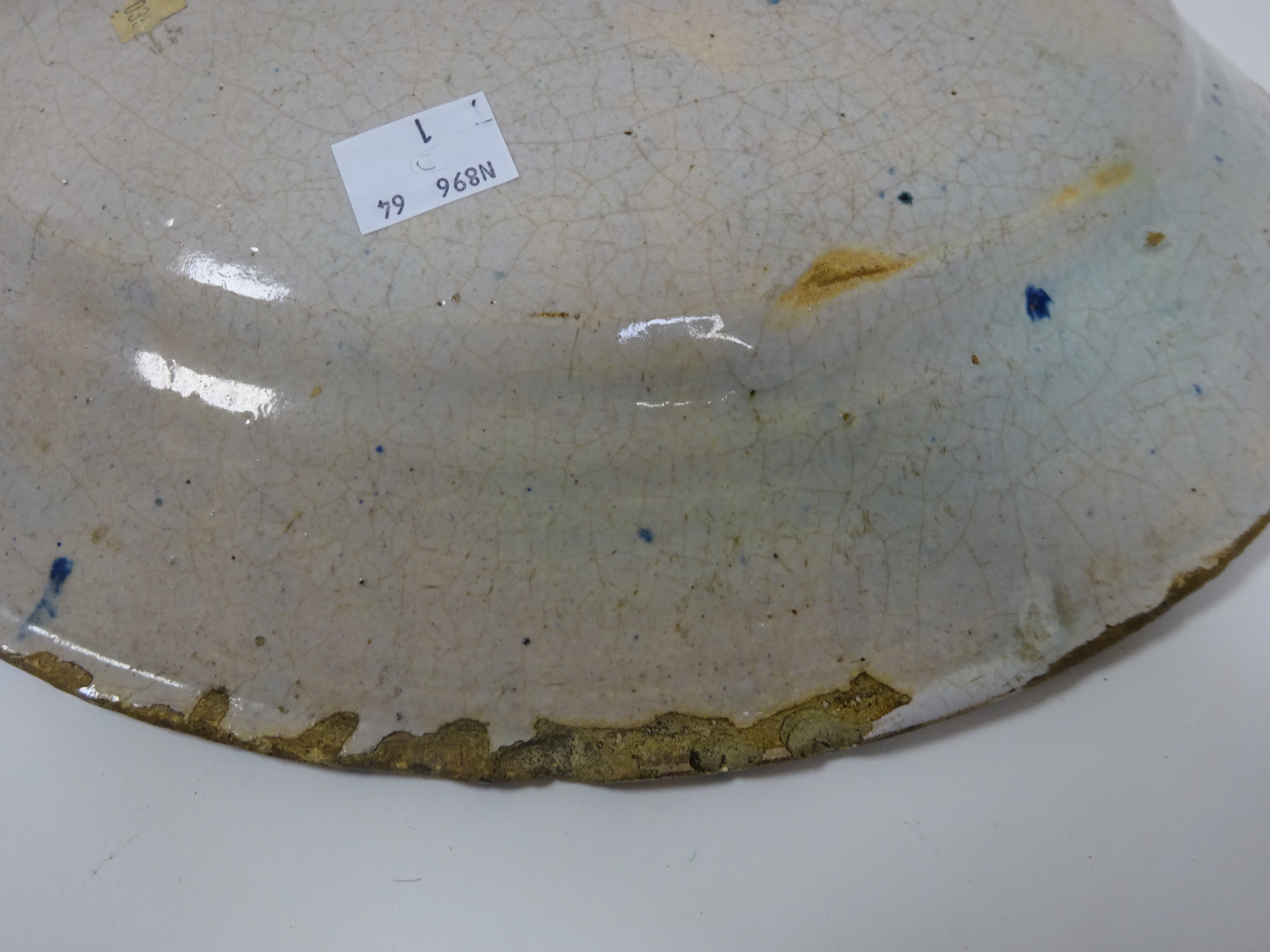 A DELFTWARE POTTERY EQUESTRIAN CHARGER PROBABLY LONDON, C.1700 painted in blue, green and yellow - Image 6 of 21