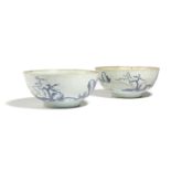 A PAIR OF CHINESE PORCELAIN BLUE AND WHITE BOWLS FROM THE NANKING CARGO, QIANLONG, C.1750 painted