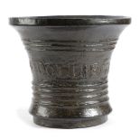 A LARGE COMMONWEALTH BRONZE MORTAR MADE FOR EDWARD COLLIS BY RICHARD KEENE OF WOODSTOCK, DATED '