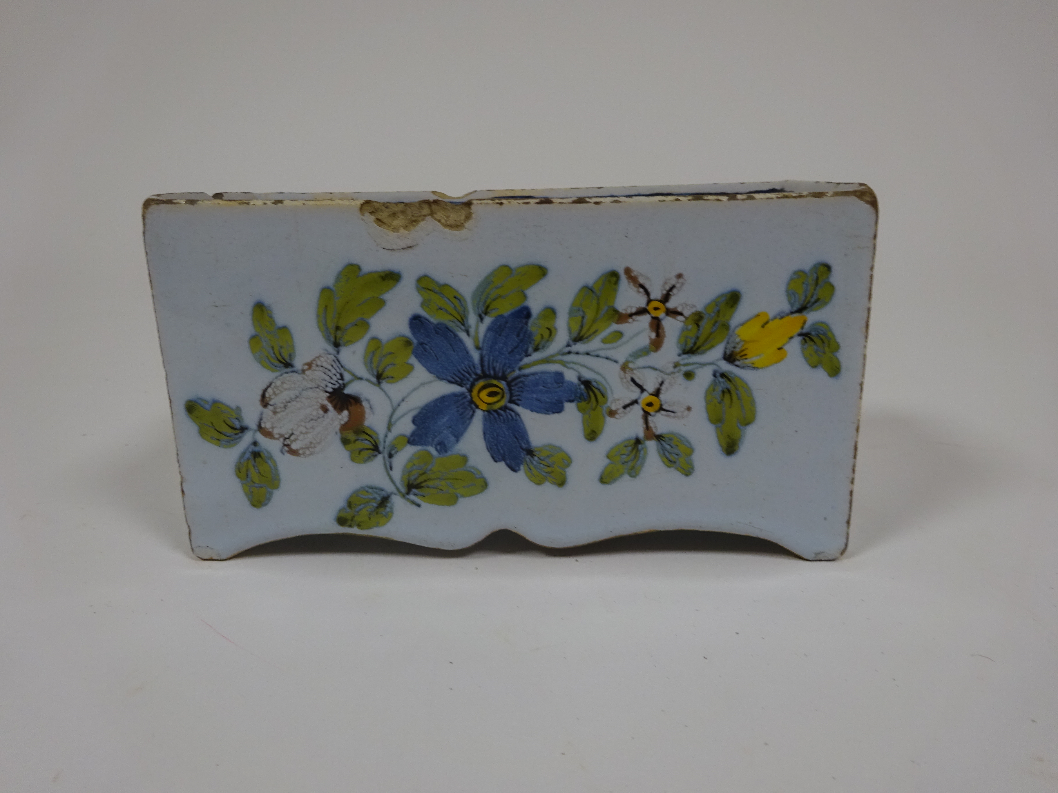 A PAIR OF DELFTWARE POTTERY POLYCHROME FLOWER BRICKS ATTRIBUTED TO LIVERPOOL, C.1760 painted in - Image 10 of 15