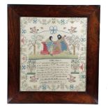 λ A LARGE GEORGE IV NEEDLEWORK SAMPLER BY ANN MILNES MURRAY, POSSIBLY SCOTTISH worked with