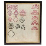 A GEORGE III NEEDLEWORK QUAKER SCHOOL MEDALLION SAMPLER ATTRIBUTED TO ELIZABETH PEASE (1770-1806) OF