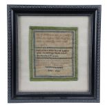 AN EARLY VICTORIAN INDIAN NEEDLEWORK ORPHAN SCHOOL SAMPLER MARKED BY CHARLOTTE worked with