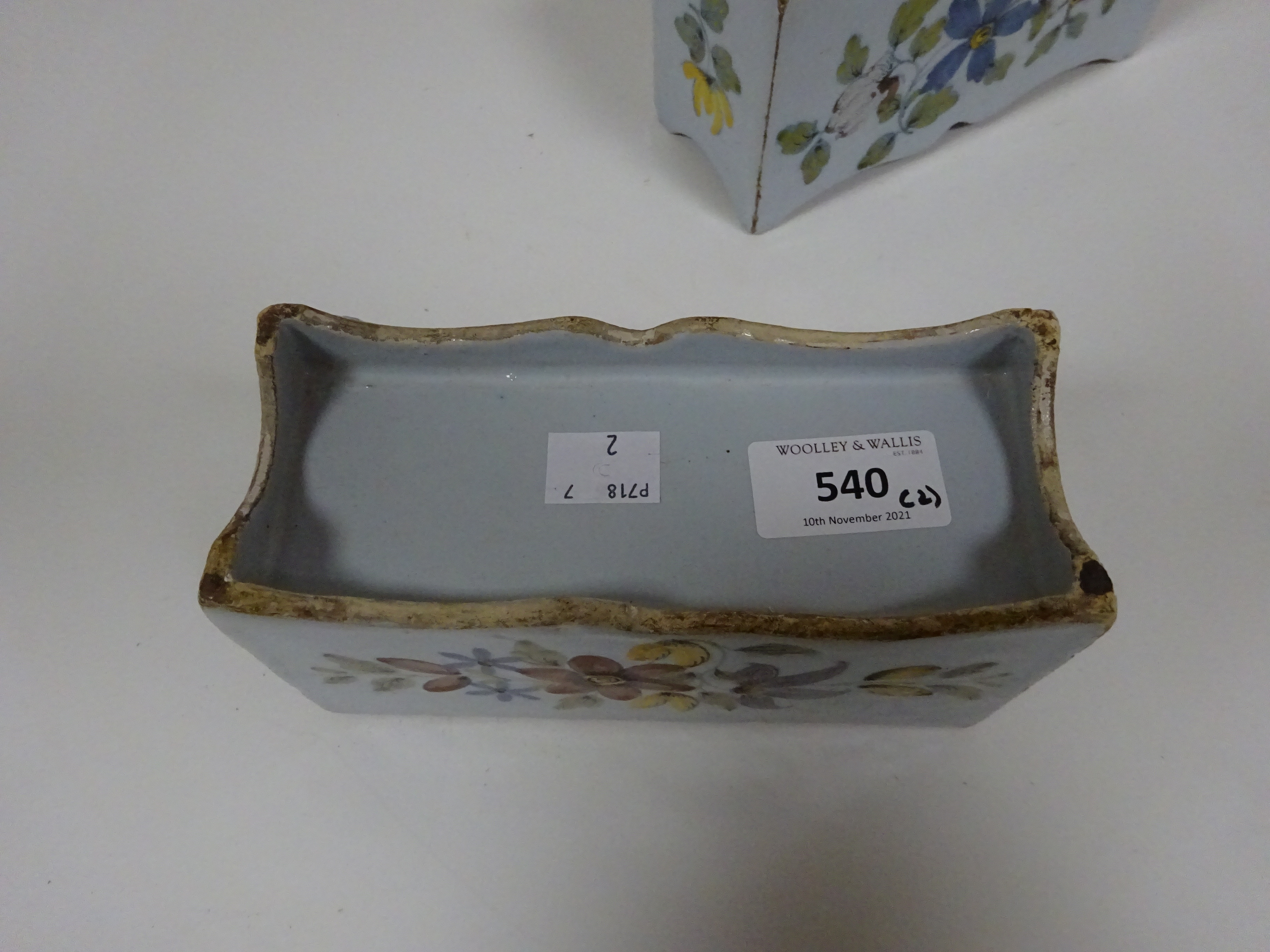 A PAIR OF DELFTWARE POTTERY POLYCHROME FLOWER BRICKS ATTRIBUTED TO LIVERPOOL, C.1760 painted in - Image 15 of 15