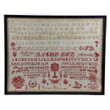 AN ARMENIAN NEEDLEWORK SAMPLER IN BRISTOL ORPHANAGE STYLE BY SOURPIK KEDRASIAN worked with