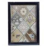 ROYAL NAVY INTEREST. A NEEDLEWORK SAMPLER BY LIEUTENANT JOHN HIATT worked with polychrome silks on