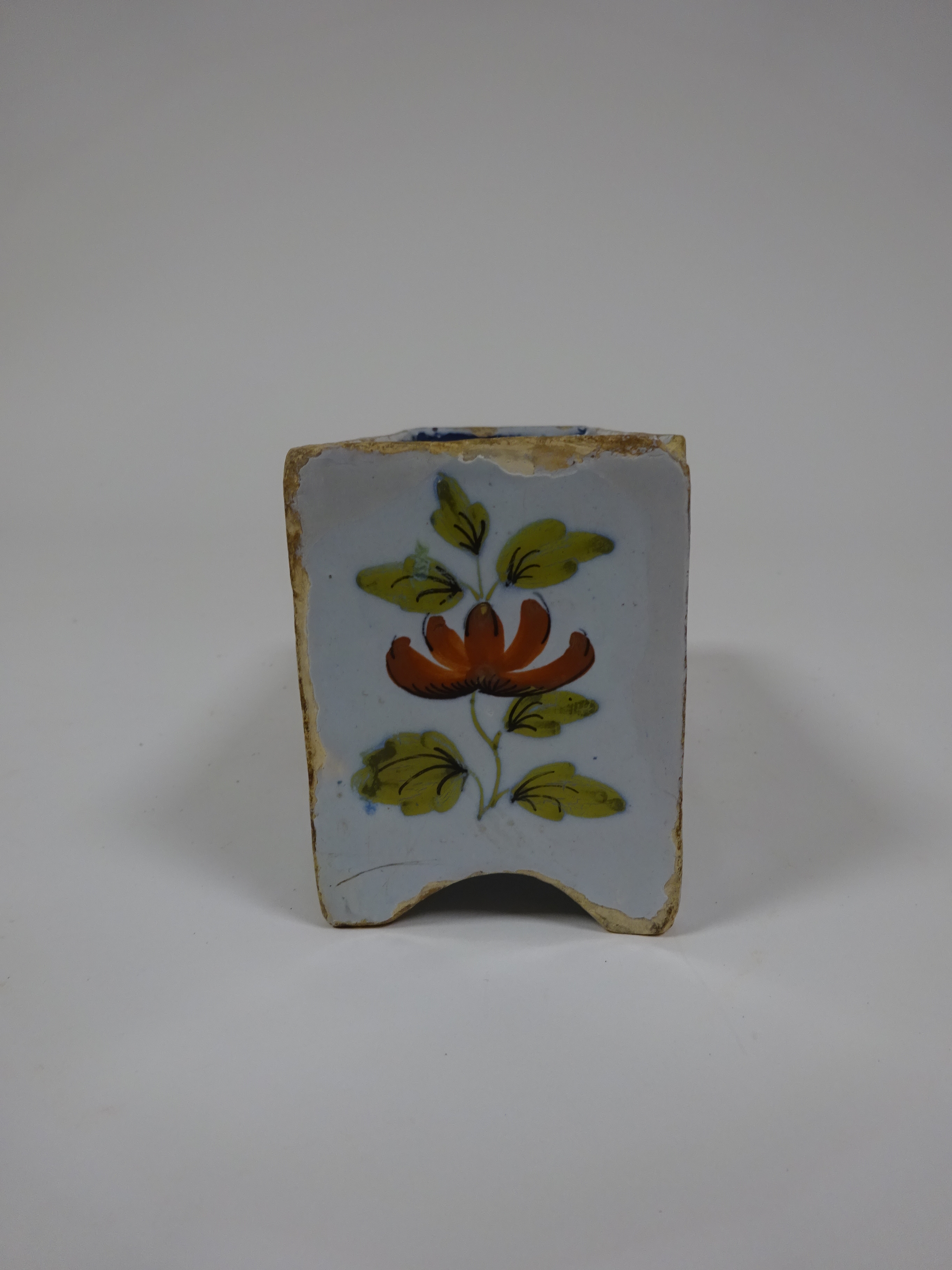 A PAIR OF DELFTWARE POTTERY POLYCHROME FLOWER BRICKS ATTRIBUTED TO LIVERPOOL, C.1760 painted in - Image 6 of 15