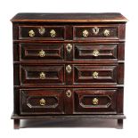 A WILLIAM AND MARY OAK CHEST LATE 17TH CENTURY with two short and three long drawers, with
