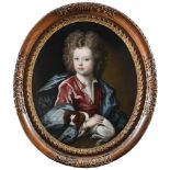 ATTRIBUTED TO EDWARD BYNG (1676-1756) Portrait of a boy holding a spaniel, possibly a member of
