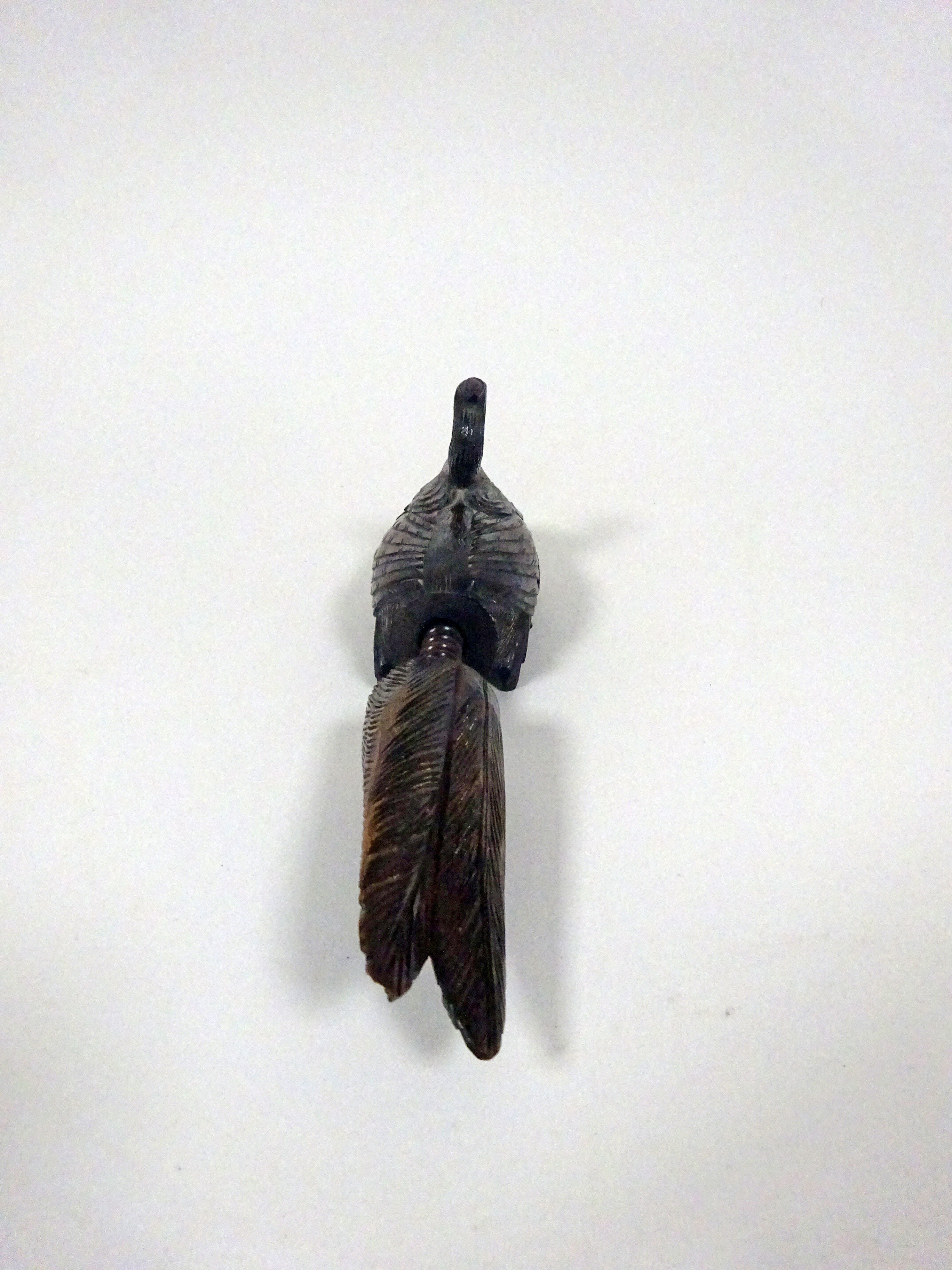 A SWISS TREEN NUTCRACKER LATE 19TH CENTURY in the form of a peacock, with a screw-action 19.2cm long - Image 5 of 7