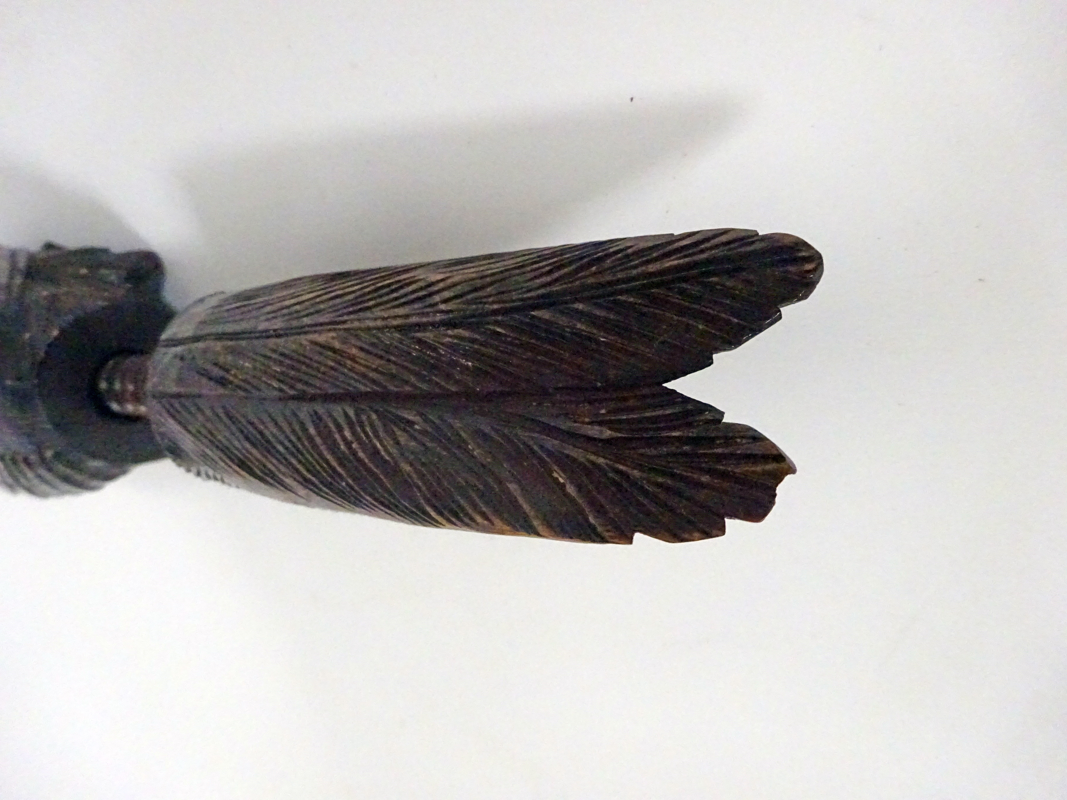 A SWISS TREEN NUTCRACKER LATE 19TH CENTURY in the form of a peacock, with a screw-action 19.2cm long - Image 6 of 7