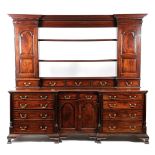 A RARE EARLY GEORGE III MAHOGANY DRESSER ATTRIBUTED TO GILLOWS, C.1760 of inverted breakfront