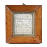 A REGENCY NEEDLEWORK ALPHABET SAMPLER BY E ANN WALFORD worked with polychrome silks in cross