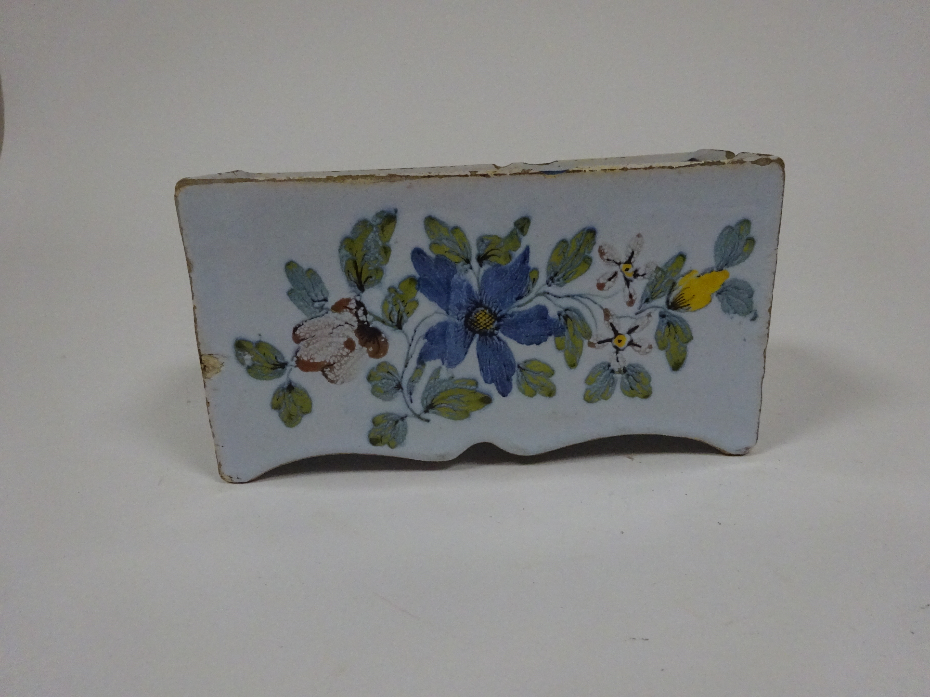 A PAIR OF DELFTWARE POTTERY POLYCHROME FLOWER BRICKS ATTRIBUTED TO LIVERPOOL, C.1760 painted in - Image 12 of 15