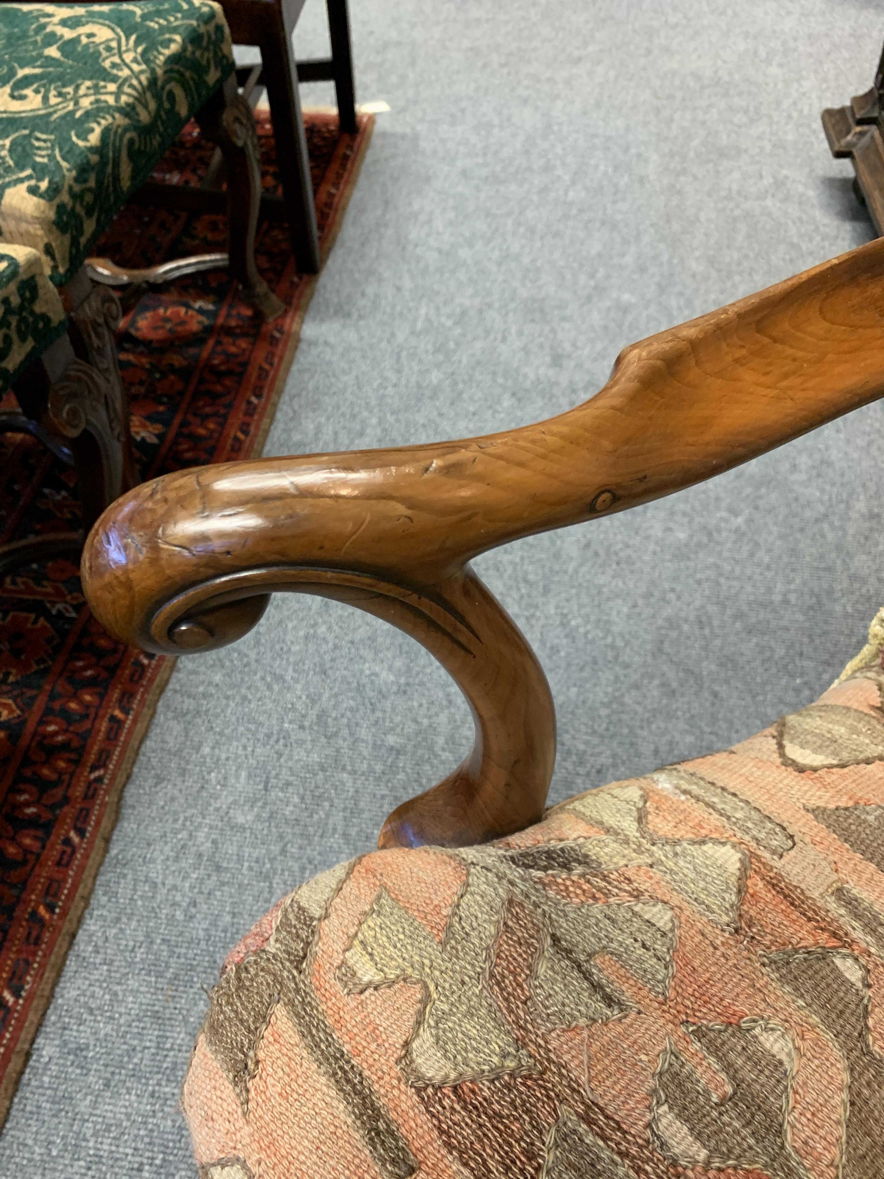 A PAIR OF YEW ARMCHAIRS IN GEORGE II STYLE POSSIBLY IRISH, LATE 19TH / EARLY 20TH CENTURY each - Image 2 of 12