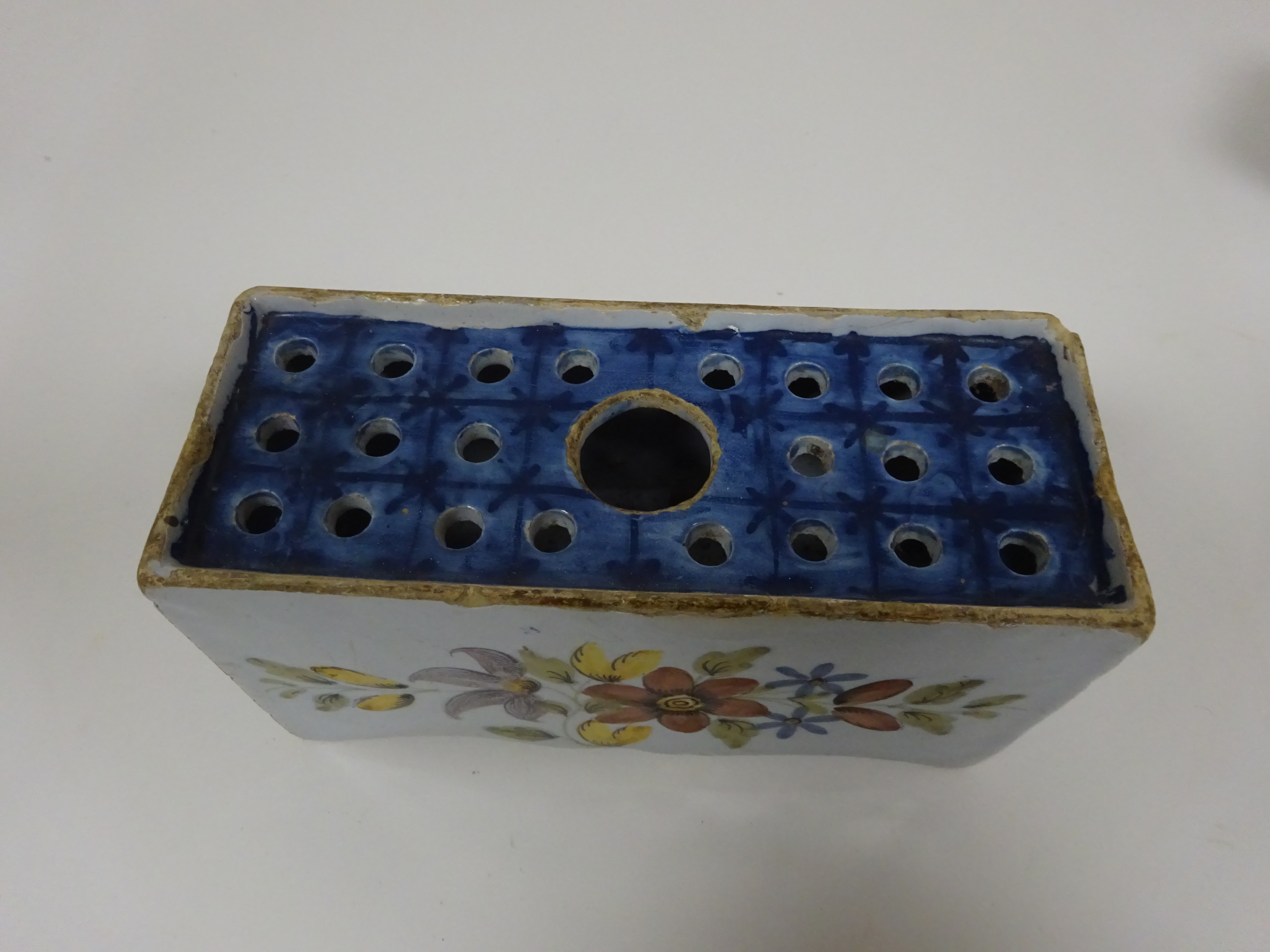 A PAIR OF DELFTWARE POTTERY POLYCHROME FLOWER BRICKS ATTRIBUTED TO LIVERPOOL, C.1760 painted in - Image 5 of 15