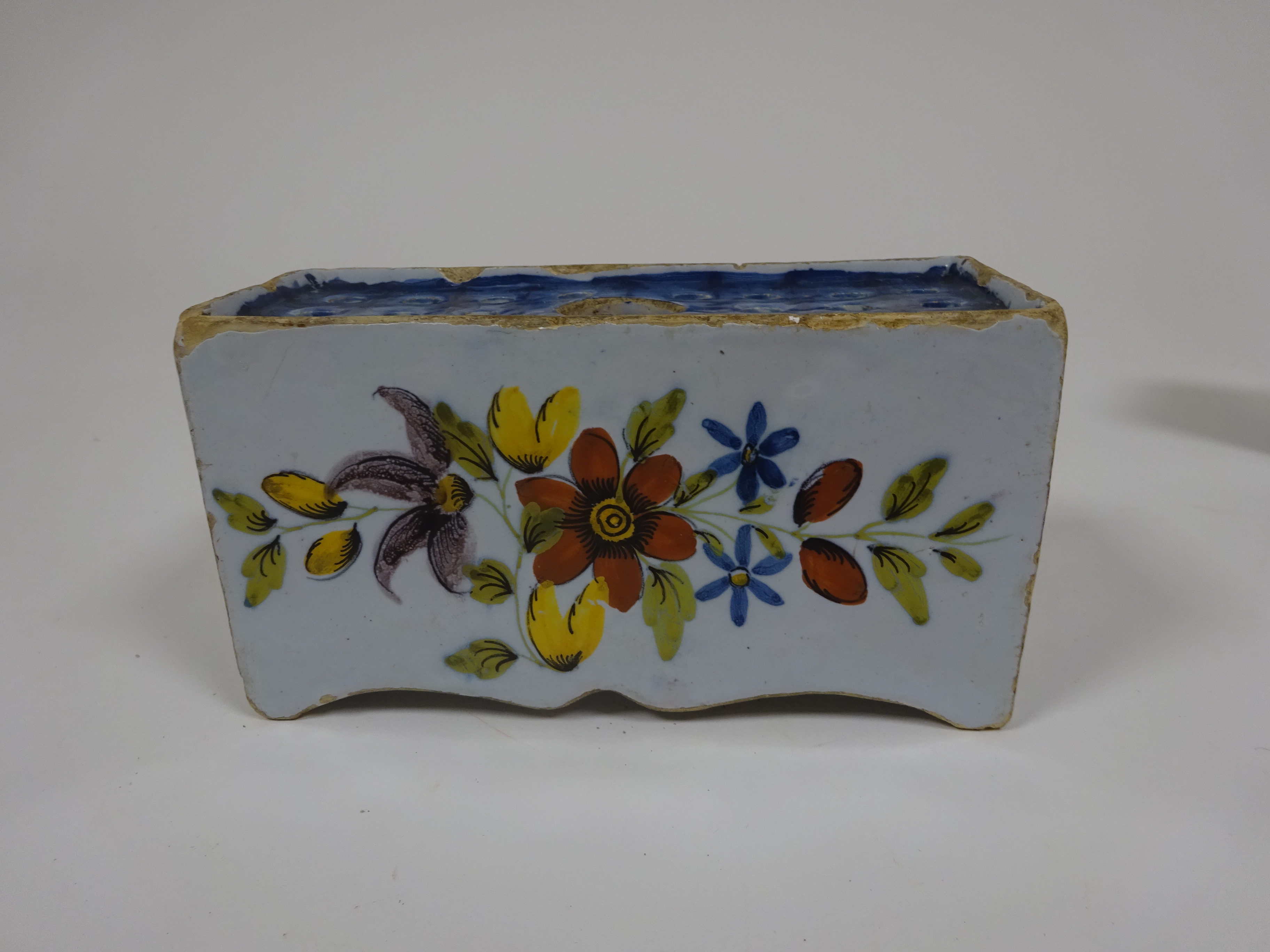 A PAIR OF DELFTWARE POTTERY POLYCHROME FLOWER BRICKS ATTRIBUTED TO LIVERPOOL, C.1760 painted in - Image 7 of 15