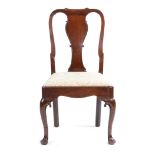 A GEORGE II MAHOGANY SIDE CHAIR POSSIBLY IRISH, C.1740 with a scroll top rail above a vase shaped