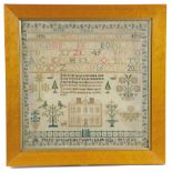 A WILLIAM IV NEEDLEWORK SCHOOL SAMPLER BY MARY WASDEN worked with coloured floss silks using