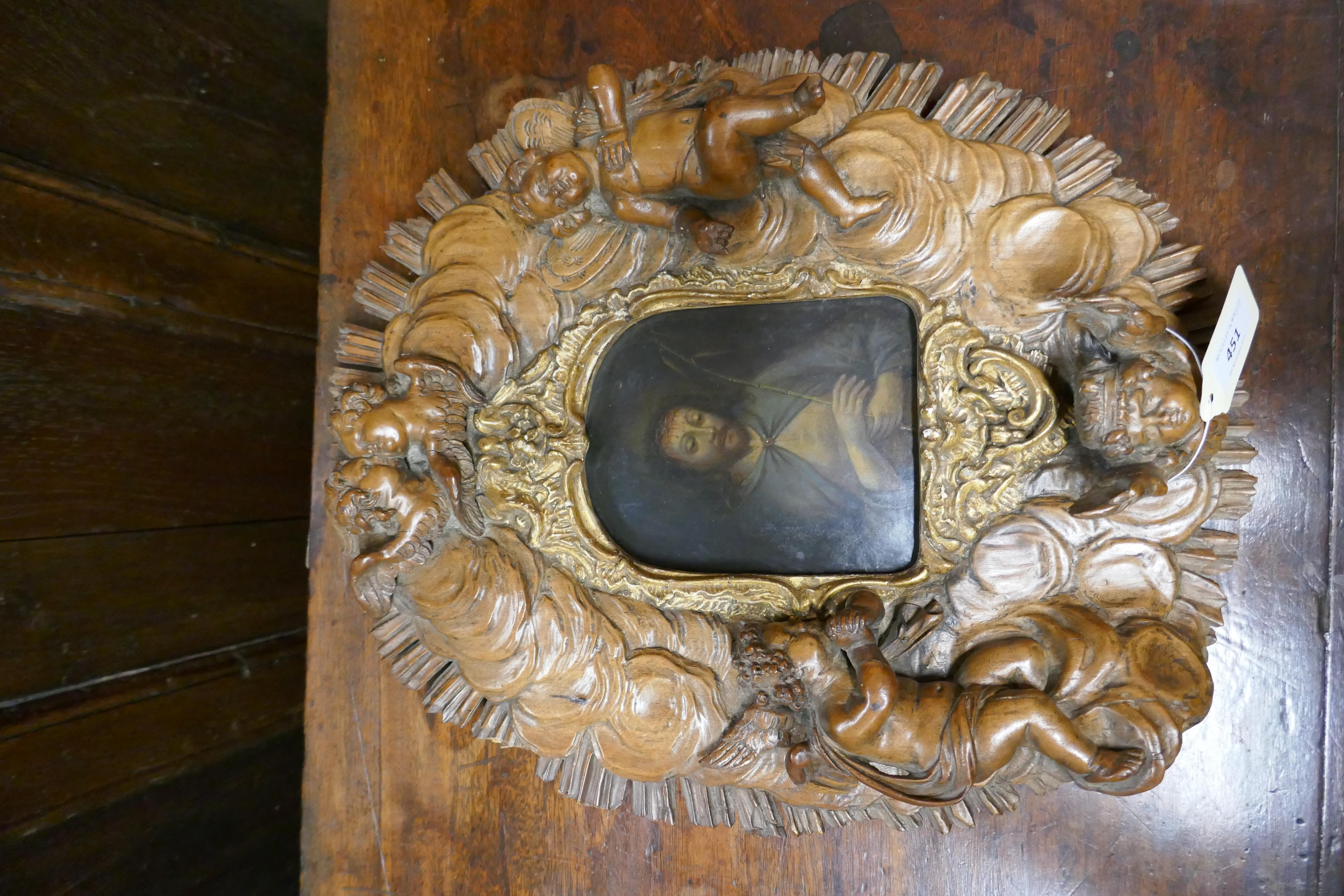 GERMAN SCHOOL, 17TH CENTURY CHRIST AS A MAN OF SORROWS oil on copper, in a giltwood and llimewood - Bild 16 aus 16