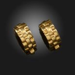 A pair of yellow gold heavy mesh-link cufflinks by Cartier, signed Cartier Paris and numbered R1407,