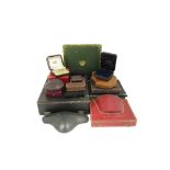Eighteen jewellery boxes, including two large necklace boxes and other boxes by Fontana, Tiffany and