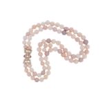 A two-row cultured pearl necklace, the vari-coloured cultured pearls with a diamond and ruby-set