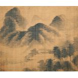 ANONYMOUS (MING DYNASTY) LANDSCAPE A Chinese painted album leaf, ink and colour on silk, with one