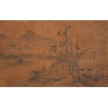 AFTER LAN YING (QING DYNASTY) MOUNTAINOUS WATERY LANDSCAPE A Chinese painted album leaf, ink on