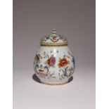 A RARE CHINESE FAMILLE ROSE 'MADAME DE POMPADOUR' HANGING POTPOURRI VASE AND COVER MID 18TH