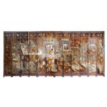 A LARGE CHINESE COROMANDEL TWELVE-PANEL SCREEN KANGXI 1662-1722 Decorated with dignitaries,