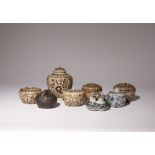 A SMALL GROUP OF SOUTH ASIAN CERAMIC ITEMS 14TH/15TH CENTURY AND LATER Comprising: four persimmon-