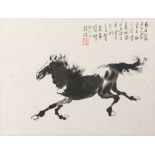 TWO PRINTS AFTER XU BEIHONG AND WU ZUOREN 20TH CENTURY One depicting a horse, the other of two