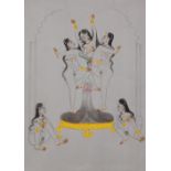TWO INDIAN EROTIC MINIATURE PAINTINGS 19TH OR EARLY 20TH CENTURY Gouache on paper, one painted