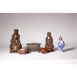 A SMALL GROUP OF CHINESE AND ASIAN ITEMS KANGXI AND LATER Comprising: two lacquered and gilt-wood