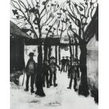 ‡Maurice Utrillo (French 1883-1955) Figures in the street, from 'La légende et la vie d'Utrillo'