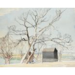 Averil Burleigh (1883-1949) Landscape with a hut underneath an ashtree Signed Averil Burleigh (lower