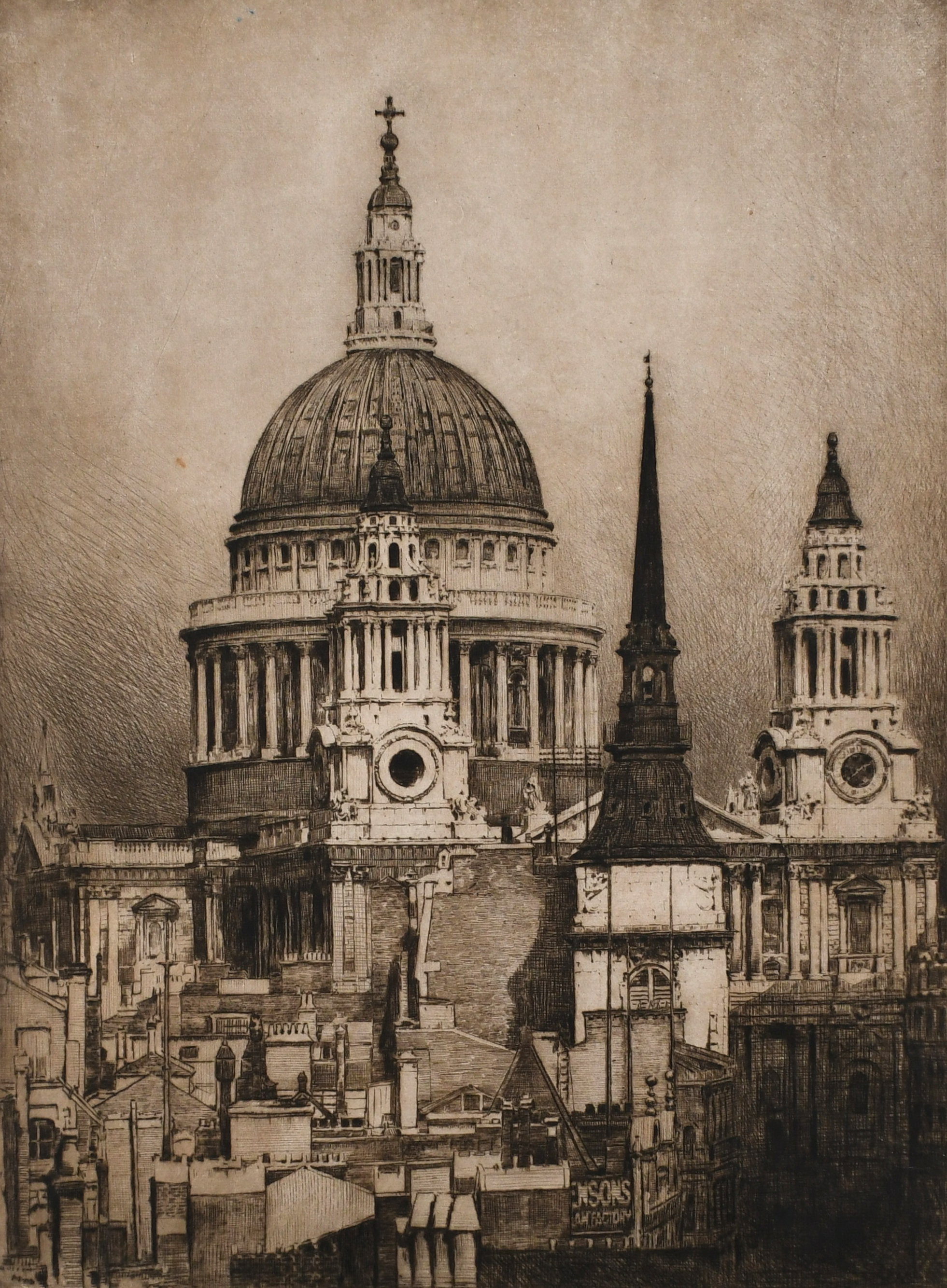 Mortimer Menpes (Australian 1855-1938) St. Paul's Cathedral; Westminster Abbey Two, both etching
