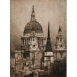 Mortimer Menpes (Australian 1855-1938) St. Paul's Cathedral; Westminster Abbey Two, both etching