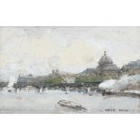 Luigi Loir (French 1845-1916) View of the Seine; Figures on a quayside A pair, both signed LOIR