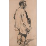 Francis Dodd RA (1874-1949) Study of a bearded man wearing a large coat Signed and dated F Dodd/1908