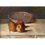 Circle of Roderic O'Conor Still life with apples, a pear and a bowl Stamped with studio stamp