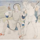 Averil Burleigh (1883-1949) The Falconer and the Jester Signed Averil Burleigh (lower right)