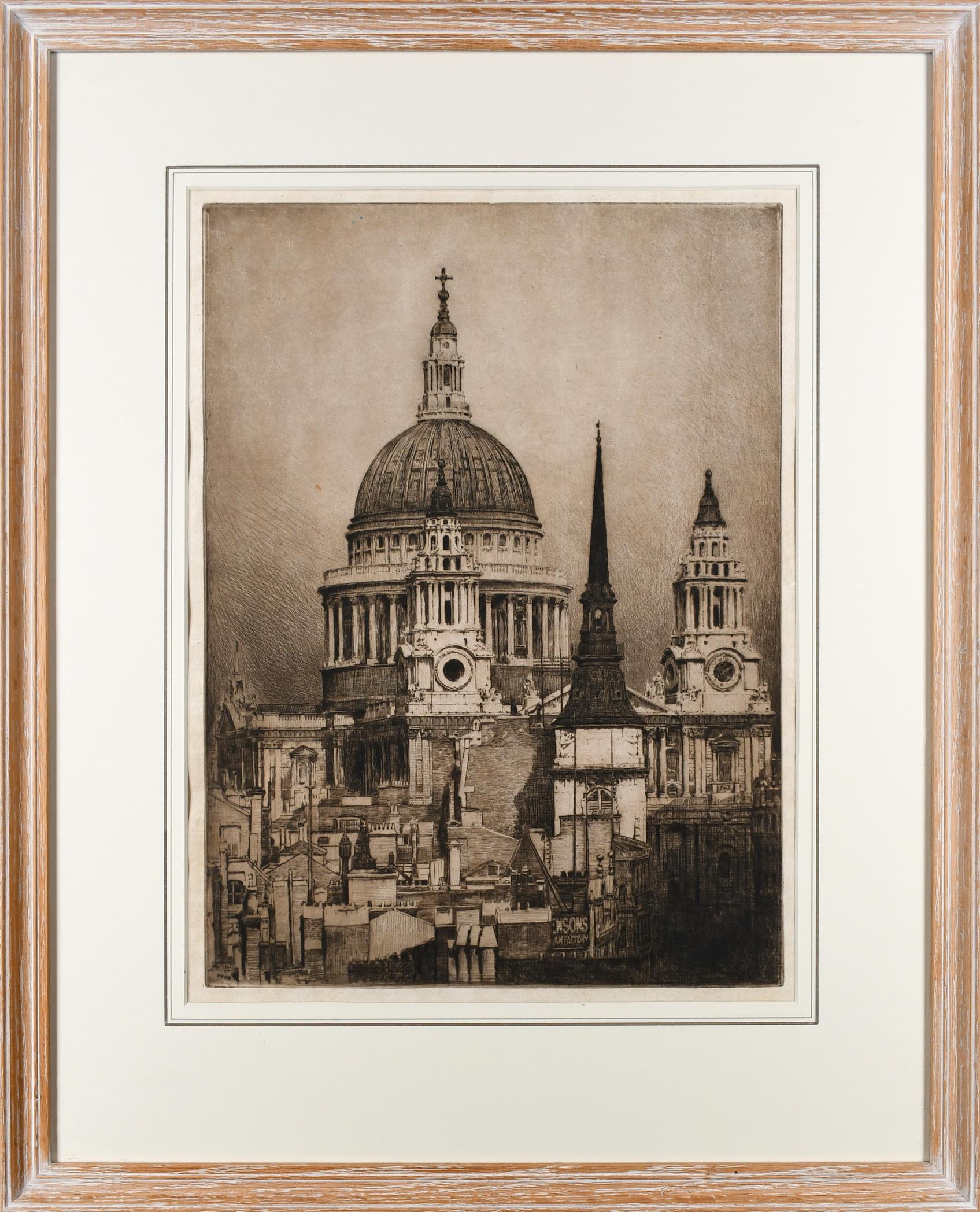 Mortimer Menpes (Australian 1855-1938) St. Paul's Cathedral; Westminster Abbey Two, both etching - Image 3 of 6